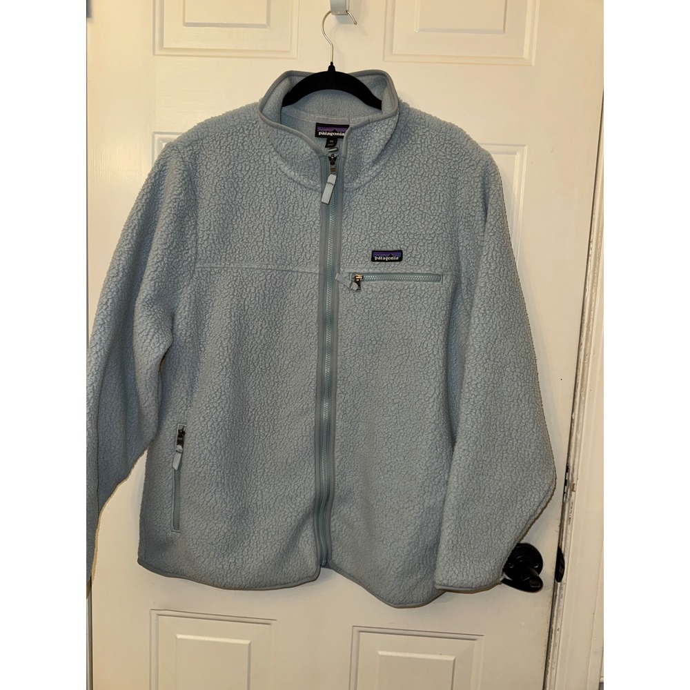 Patagonia Retro Pile Fleece Jacket XXL Light Blue Full Zip Sherpa STY22795